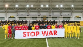 FOTO // Gest fără precedent. Clubul de fotbal transnistrean Sheriff Tiraspol a protestat față de invazia Rusiei în Ucraina